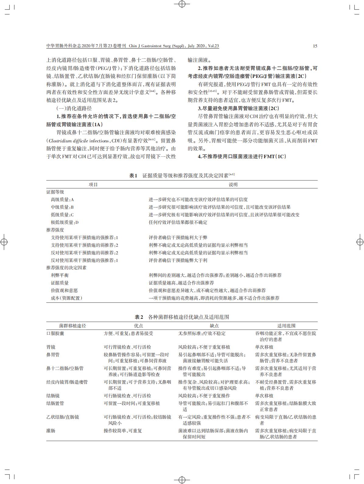 菌群移植途径的选择与建立临床应用 中国专家共识