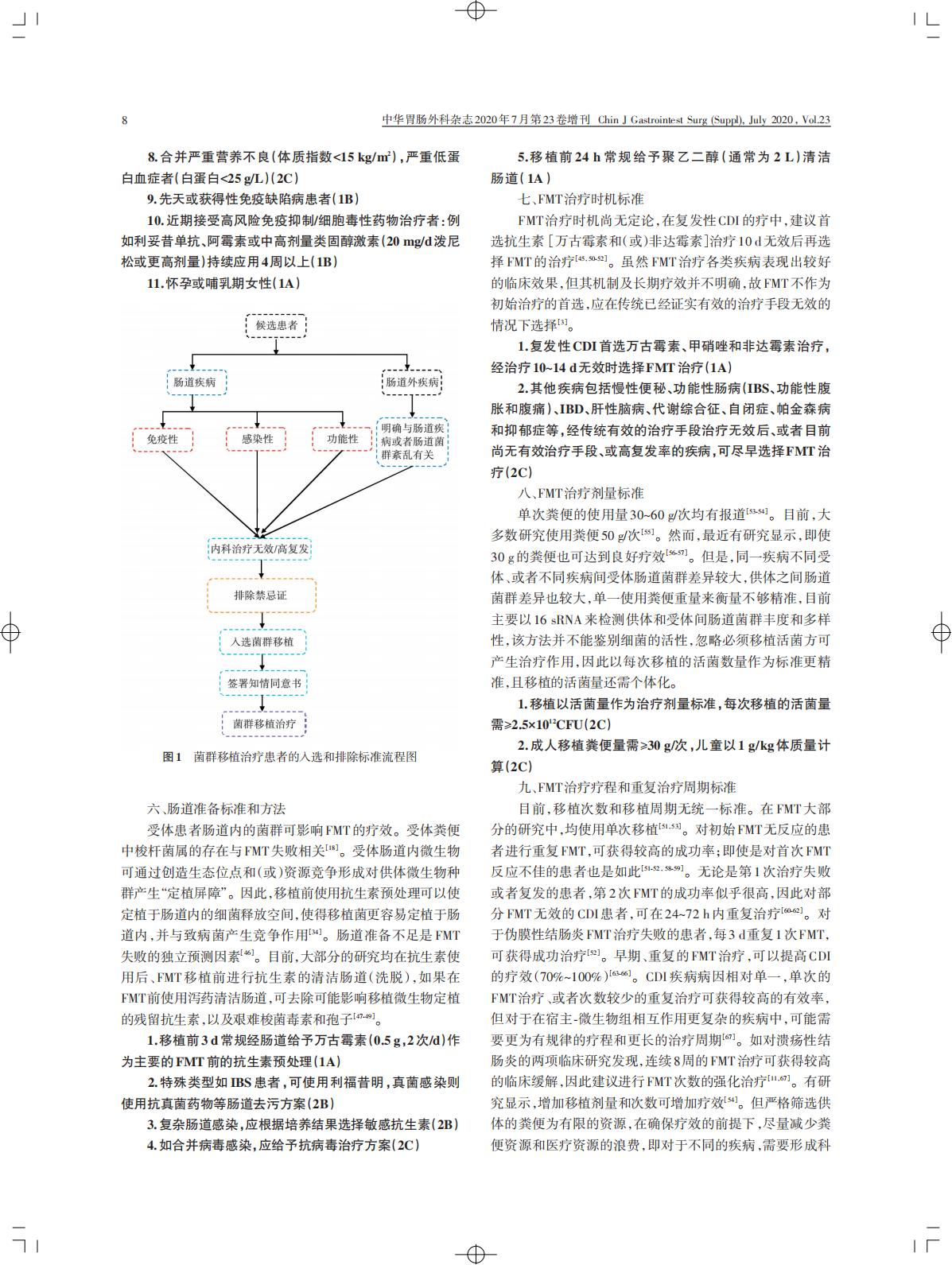 菌群移植标准化方法学的建立与临床 应用中国专家共识